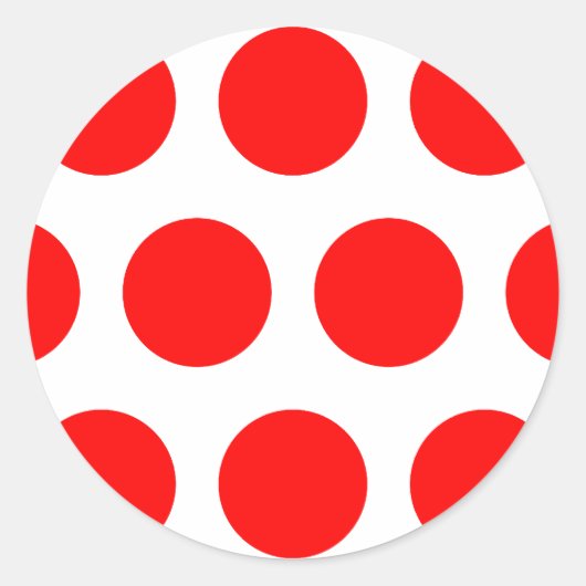 Grote Rode Stippen Ronde Sticker (Voorkant)