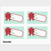 Grote Rode Strik Kerstcadeau Tag Labels (Vel)