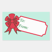 Grote Rode Strik Kerstcadeau Tag Labels (Voorkant)