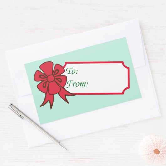 Grote Rode Strik Kerstcadeau Tag Labels (Envelop)