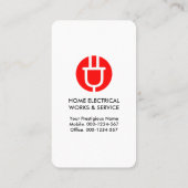 Grote Rode Stroomstekker Elektriciteit Visitekaartje (Achterkant)