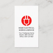 Grote Rode Stroomstekker Elektriciteit Visitekaartje (Achterkant)