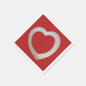 Grote Rode Valentijn minimalistische 3D hart Servet (Hoek)