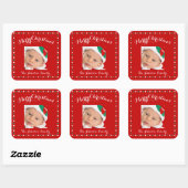 Grote Rode Vierkante Foto Kerststickers Sticker (Vel)