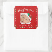 Grote Rode Vierkante Foto Kerststickers Sticker (Tas)