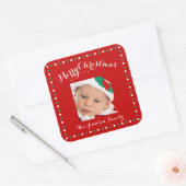 Grote Rode Vierkante Foto Kerststickers Vierkante Sticker (Envelop)