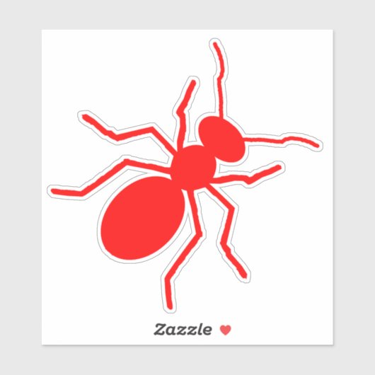 Grote rode vuurmieren kruipen sticker (Vel)