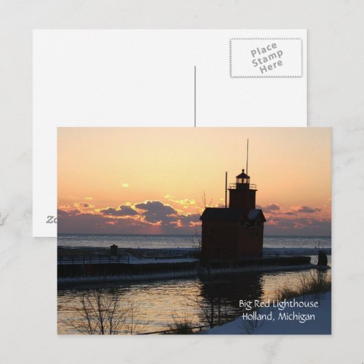 Grote Rode vuurtoren Briefkaart (Voorkant / Achterkant)