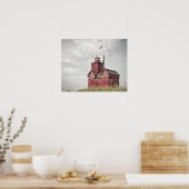 Grote Rode Vuurtoren Impressionisme Poster (Keuken)