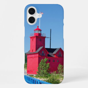 Grote Rode vuurtoren in Michigan iPhone 16 Plus Hoesje