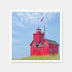 Grote rode vuurtoren in Nederland, Michigan Servet