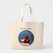 Grote Rode Vuurtoren Schilderen Holland Originele Grote Tote Bag (Voorkant)