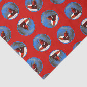 Grote Rode Vuurtoren Schilderen Holland Originele  Tissuepapier (Detail)