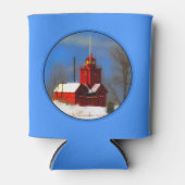 Grote Rode vuurtoren schilderen - Oorspronkelijke  Blikjeskoeler (Voorkant)