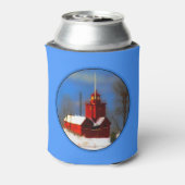 Grote Rode vuurtoren schilderen - Oorspronkelijke  Blikjeskoeler (Blikje Achterkant)