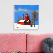 Grote Rode vuurtoren schilderen - Oorspronkelijke  Canvas Afdruk (Insitu (Woonkamer))