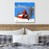 Grote Rode vuurtoren schilderen - Oorspronkelijke  Canvas Afdruk (Insitu (Slaapkamer))