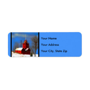 Grote Rode vuurtoren schilderen - Oorspronkelijke  Etiket