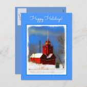 Grote Rode vuurtoren schilderen - Oorspronkelijke  Feestdagenkaart (Voorkant / Achterkant)