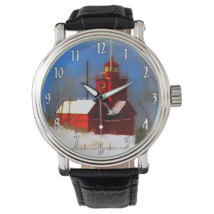 Grote Rode vuurtoren schilderen - Oorspronkelijke Horloge