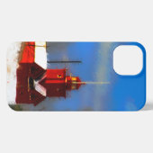 Grote Rode vuurtoren schilderen - Oorspronkelijke iPhone Hoesje (Achterkant horizontaal)