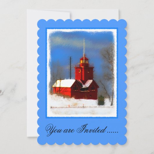 Grote Rode vuurtoren schilderen - Oorspronkelijke Kaart (Voorkant)