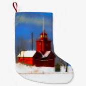 Grote Rode vuurtoren schilderen - Oorspronkelijke  Kleine Kerstsok (Voorkant)