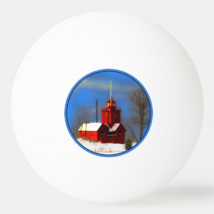 Grote Rode vuurtoren schilderen - Oorspronkelijke  Pingpongbal