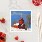 Grote Rode vuurtoren schilderen - Oorspronkelijke  Servet (Insitu)