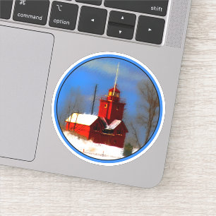 Grote Rode vuurtoren schilderen - Oorspronkelijke  Sticker