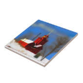 Grote Rode vuurtoren schilderen - Oorspronkelijke Tegeltje (Zijkant)