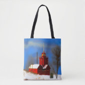 Grote Rode vuurtoren schilderen - Oorspronkelijke  Tote Bag (Voorkant)