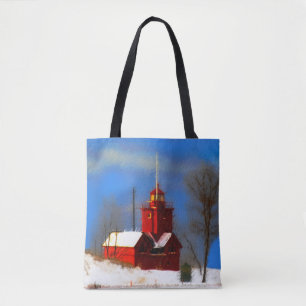 Grote Rode vuurtoren schilderen - Oorspronkelijke  Tote Bag