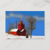 Grote Rode vuurtoren schilderen - Oorspronkelijke  Visitekaartje (Achterkant)