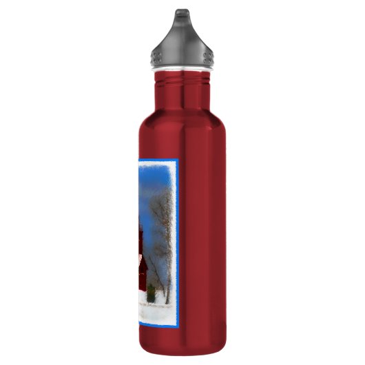 Grote Rode vuurtoren schilderen - Oorspronkelijke  Waterfles (Rechts)