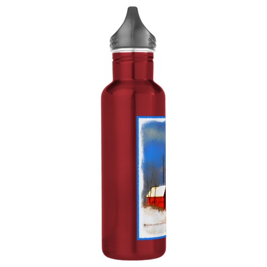 Grote Rode vuurtoren schilderen - Oorspronkelijke  Waterfles (Links)