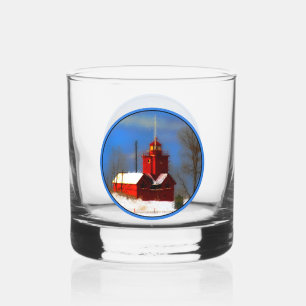 Grote Rode vuurtoren schilderen - Oorspronkelijke Whisky Glas