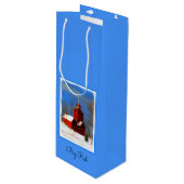 Grote Rode vuurtoren schilderen - Oorspronkelijke  Wijn Cadeautas (Voorkant Gekanteld)