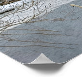 Grote rode vuurtoren van Michigan met zwanen Poster (Hoek)