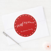 Grote Rode Witte Groene Aangepaste Kerststickers Ronde Sticker (Envelop)