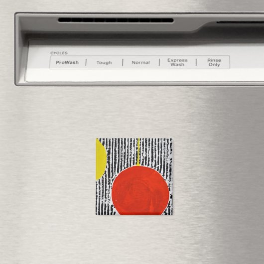 Grote Rode Zonnevlek met zwarte strepen Magneet (Insitu (Vaatwasser))