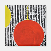 Grote Rode Zonnevlek met zwarte strepen Magneet (Voorkant)