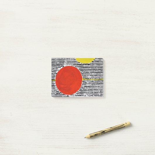 Grote Rode Zonnevlek met zwarte strepen Post-it® Notes (Op bureau)