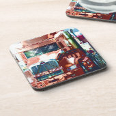 Grote Rode Zware Vrachtwagen voor Truckers & Vrach Bier Onderzetter (Linkerzijde)