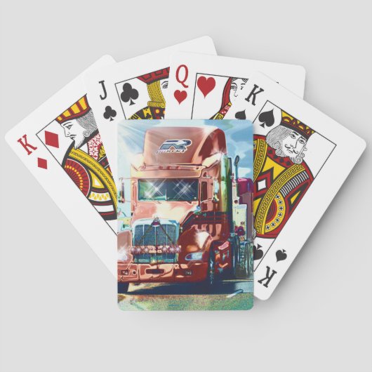 Grote Rode Zware Vrachtwagen voor Truckers & Vrach Speelkaarten (Achterkant)