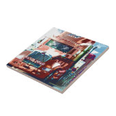 Grote Rode Zware Vrachtwagen voor Truckers & Vrach Tegeltje (Zijkant)