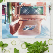 Grote Rode Zware Vrachtwagen voor Truckers & Vrach Theedoek (Gevouwen)