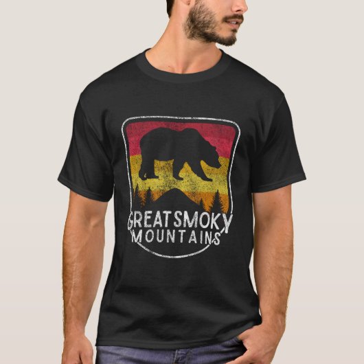Grote rokerberg Nationale Park Retro Mannen Wome T-shirt (Voorkant)