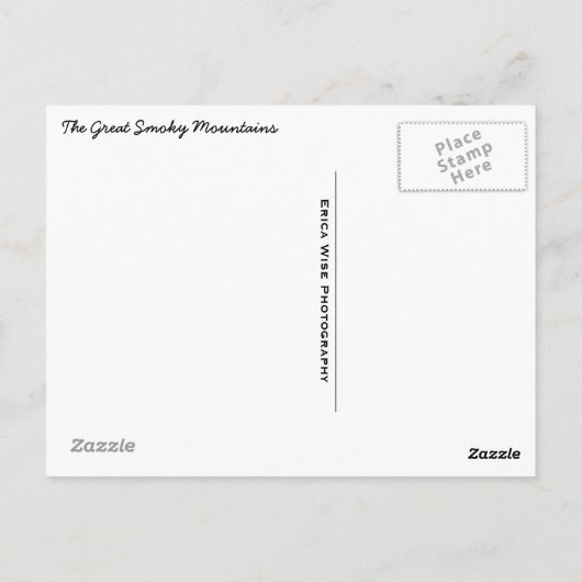 Grote rokergebergte briefkaart (Achterkant)