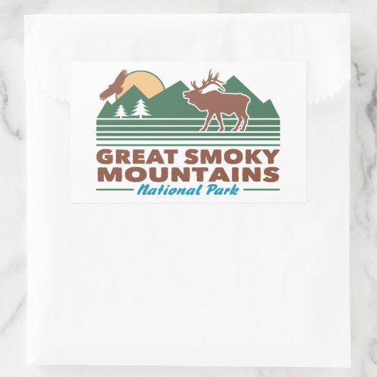 Grote rokergebergte rechthoekige sticker (Tas)